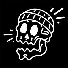 illustration vector of skull head symbol artwork drawing 