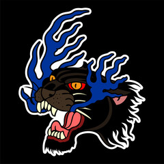 illustration vector of traditional flash tattoo japanese and american style