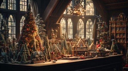 a toy Christmas town