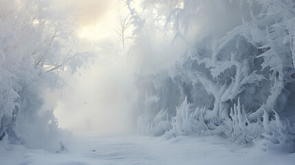 Obraz na płótnie Canvas foggy winter landscape