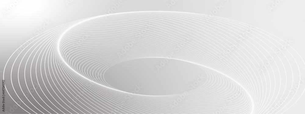 Poster gray and white abstract background with flowing particles. digital future technology concept.