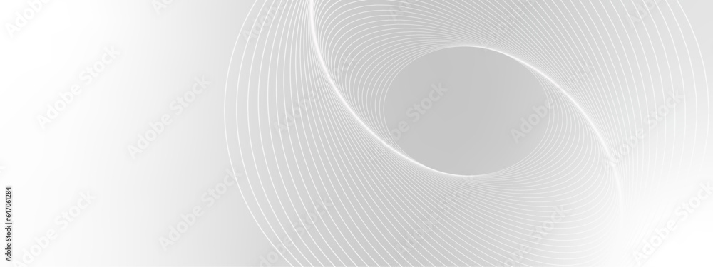 Poster gray and white abstract background with flowing particles. digital future technology concept.