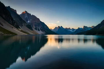 Wandaufkleber lake in the mountains © Hassan