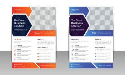 Corporate creative colorful business flyer template design with business flyer template.