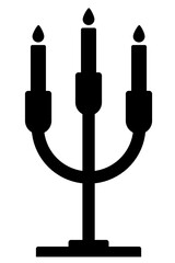 vector silhouette of a candle holder