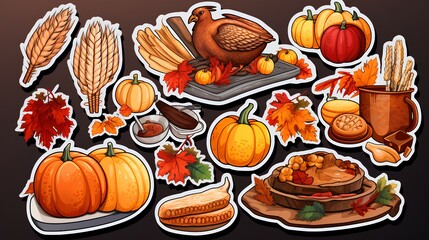 sticker of thanksgiving bundle set
