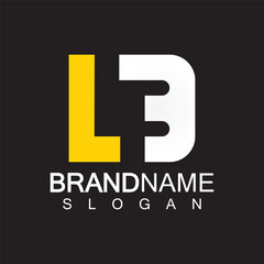 Alphabet Letters BL or LB business logo template