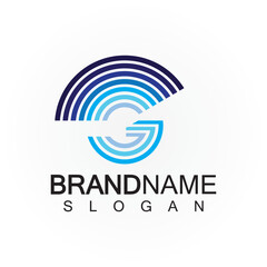  Letter G Signal Connect Circle Wireless Internet Wifi Logo Design Template