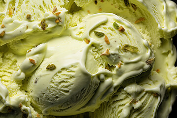 Close up of pistachio ice cream 