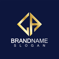 Initial Letters LA Logo Design Vector Template.