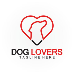 Dog lovers logo design vector template