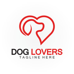 Dog lovers logo design vector template