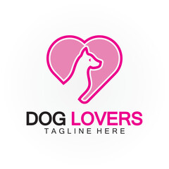Dog lovers logo design vector template