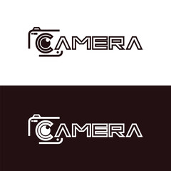 letter c with camera logo design vector illustration template