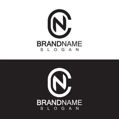 Alphabet Letters CN or NC business logo design