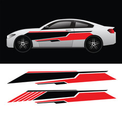 car body wrap decal design vector. universal car livery stickers