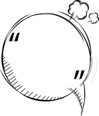 Black and white speech bubble balloon with quotation marks icon sticker memo keyword planner text box banner, flat png transparent element design
