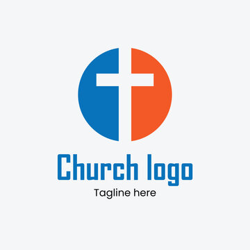 Church logo plus symbol blue and orange color combination in Art & Illustration