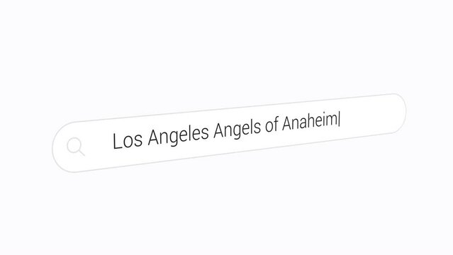 Browsing The Web For Los Angeles Angels Of Anaheim. American Baseball Team. closeup