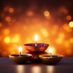 Obraz na płótnie Canvas Happy Diwali. graphic of Diya lantern. Indian festival of lights.