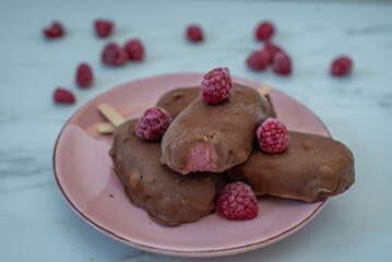 chocolate ice cream on a stick