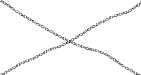 Metal Chain silver coated isolated on a white background