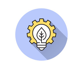 Renewable energy flat icon. Simple illustration with long shadow for graphic and web design.