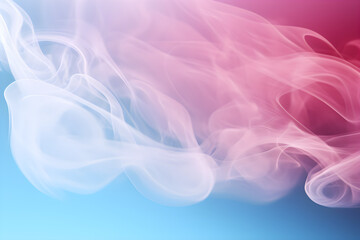 Fototapeta premium A beautiful light blue background with white smoke trailing across the floor with pink lighting. Abstract background for presentation