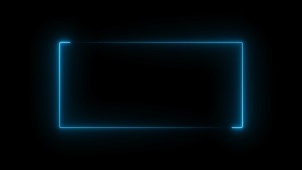 abstract glowing neon rectangle frame illustration background 4k