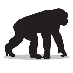 Chimpanzee Silhouette, cute Chimpanzee Vector Silhouette, Cute Chimpanzee cartoon Silhouette, Chimpanzee vector Silhouette, Chimpanzee icon Silhouette, Chimpanzee Silhouette illustration, Chimpanzee v