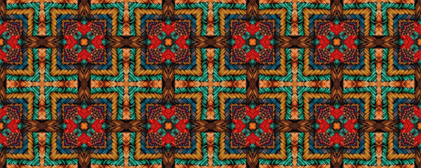 Seamless Navajo Embroidery. Bohemian sequins