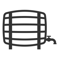Vector illustration of water barrel icon in dark color and transparent background(png).