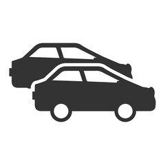Vector illustration of car crossing icon in dark color and transparent background(png).