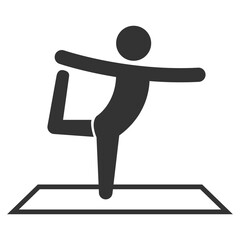 Vector illustration of yoga icon in dark color and transparent background(png).