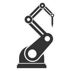 Vector illustration of robotic machine icon in dark color and transparent background(png).