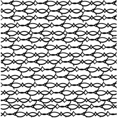 The lines intersect to form rows of swirls and diamonds.