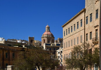 Fototapeta na wymiar Panorama of the Old Town of Valletta, the Capital of Malta