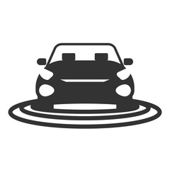 Vector illustration of car sensors icon in dark color and transparent background(png).