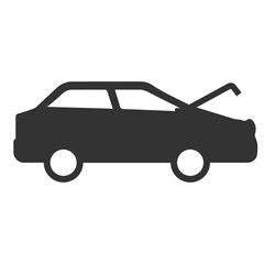 Vector illustration of Open hood light icon in dark color and transparent background(png).