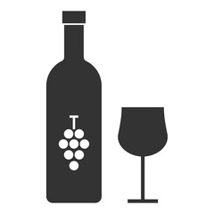 Vector illustration of wine beer icon in dark color and transparent background(png).