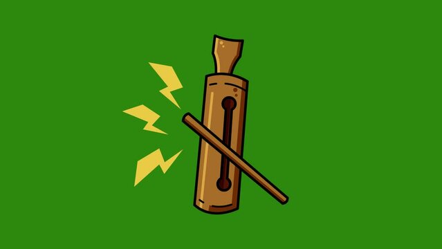 Communication tools made of bamboo on green screen background