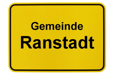Illustration eines Ortsschildes der Gemeinde Ranstadt in Hessen