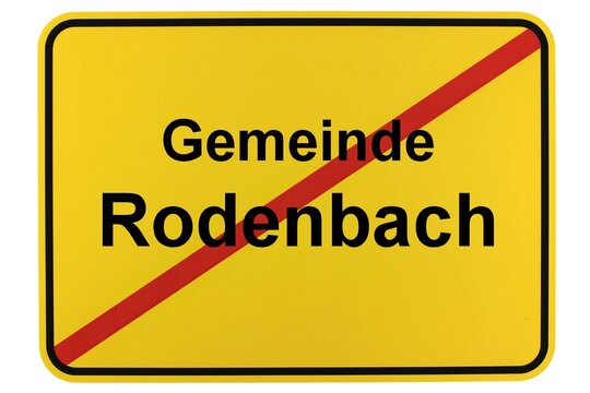 Illustration eines Ortsschildes der Gemeinde Rodenbach in Hessen