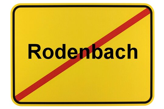 Illustration eines Ortsschildes der Gemeinde Rodenbach in Hessen