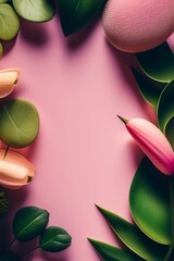 Background image, delicate colors, pastel, low saturation, plant theme