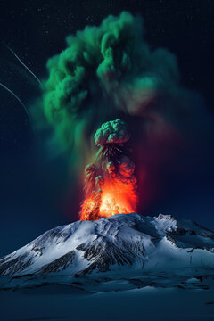 AI generated illustration volcanic eruption