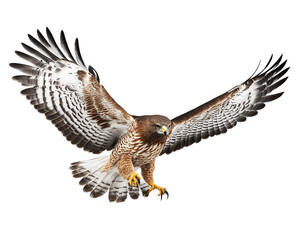 Fototapeta premium flying hawk on transparent background