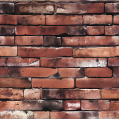 Obraz premium Seamless pattern that emulates the appearance of a brick wall with different brick sizes. Creating an vintage look of an old brick wall. Generative AI.