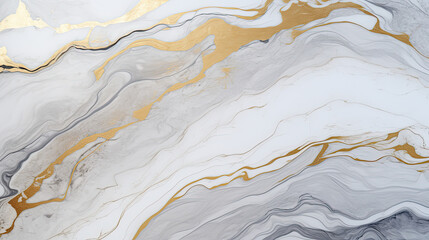 abstract marble background with gold, white and grey colors, texture of the stone, perfect luxury wallpaper, light material, detail and clean wallpaper, AI