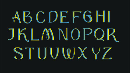 Fototapeta na wymiar hand drawn alphabet letters font